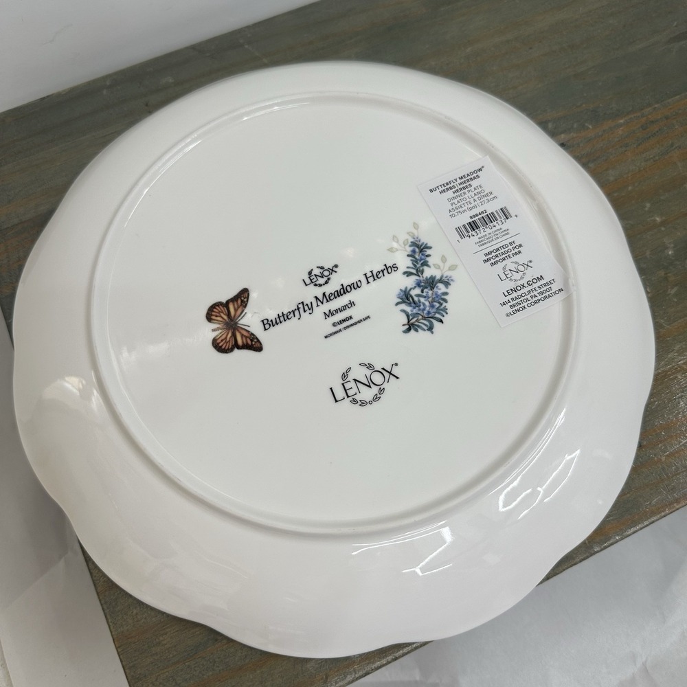 New LENOX Butterfly Meadow Herbs Dinner Plate 10.75" Monarch Butterfly Single - Picture 6 of 7